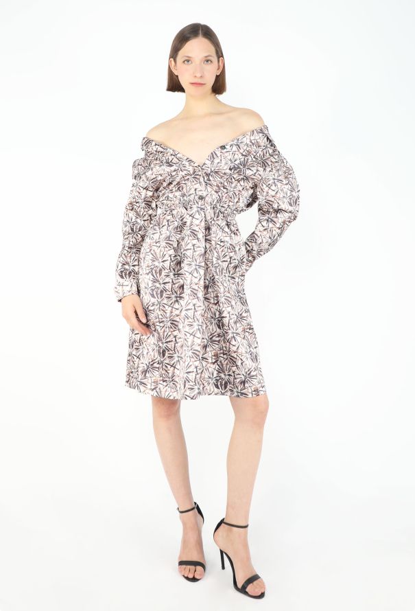 Miu Miu F/W 2025 Off-Shoulder Cotton Dress - 1