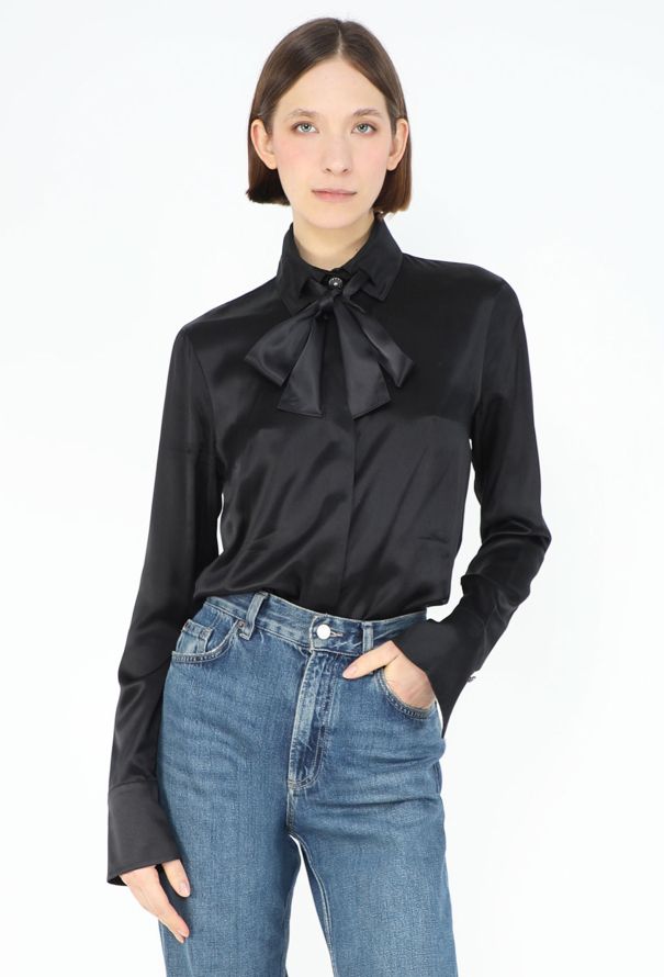 Chanel 2016 Silk Charmeuse Lavallière Blouse - 1