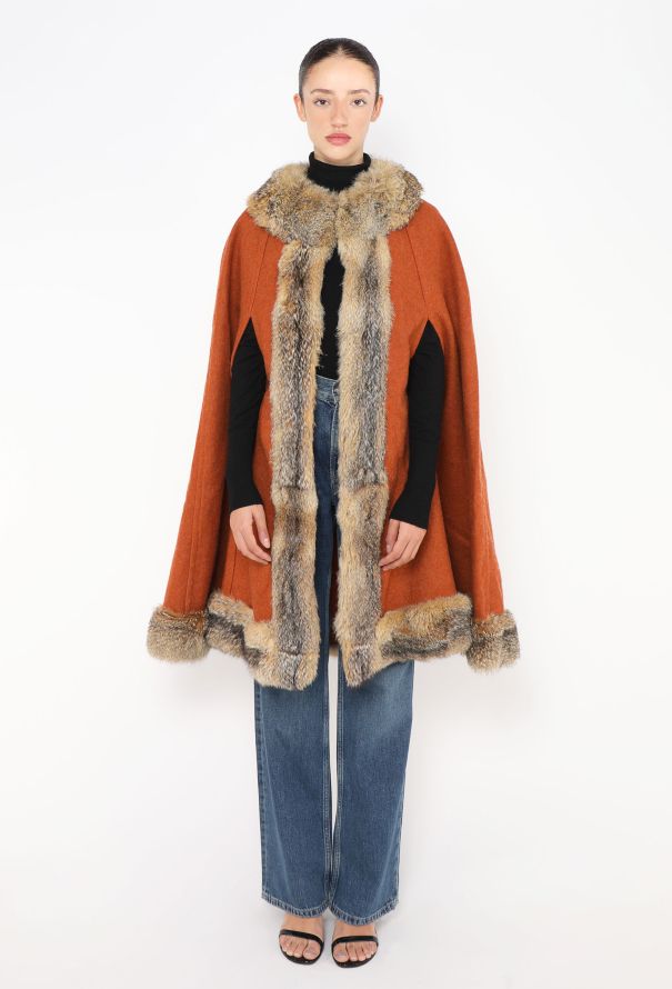 Saint Laurent COLLECTOR Late 1960s Fur Trim Cape - 1