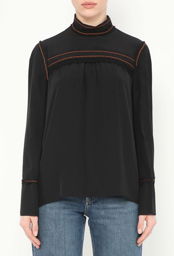 Prada S/S 2015 Scalloped Silk Tunic - 1
