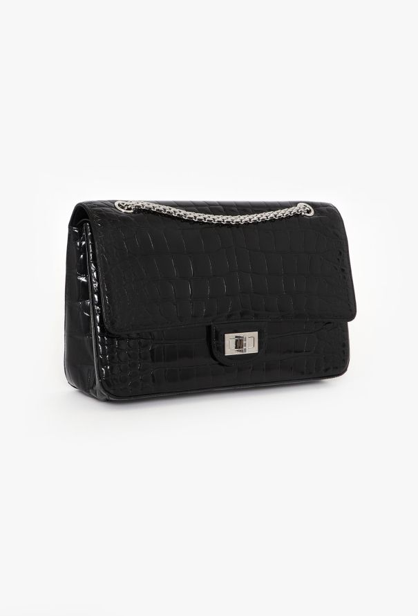 Chanel Black Alligator 2.55 Jumbo Flap Bag - 3