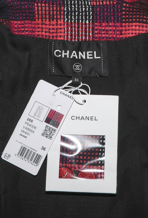 Chanel S/S 2020 Checkered Tweed Blazer - 6