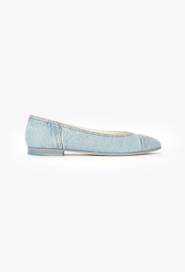 Chanel 2020 'CC' Denim Ballerinas - 1