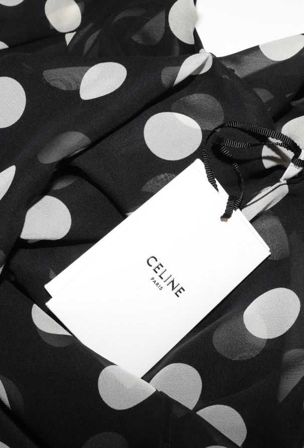 Céline Polka-Dot Georgette Blouse - 8