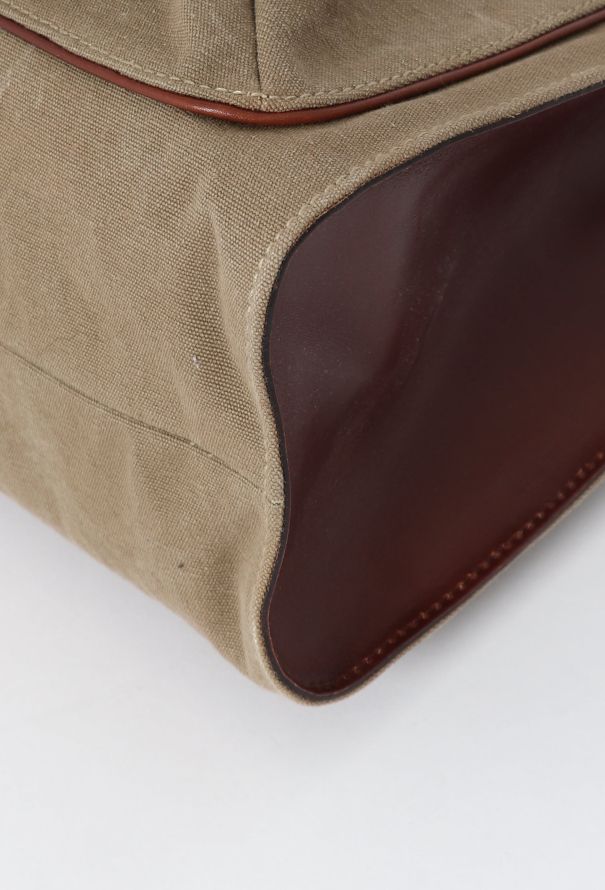 Gucci Khaki Canvas Bamboo Tote Bag - 9