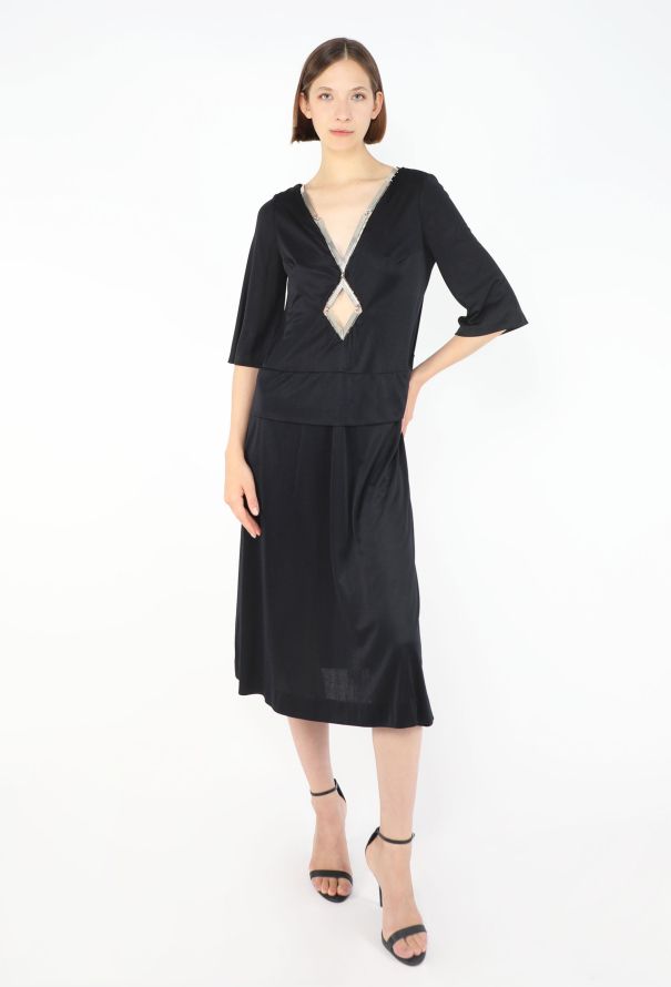 Azzaro Hardware Trim Jersey Dress, 1970s - 3