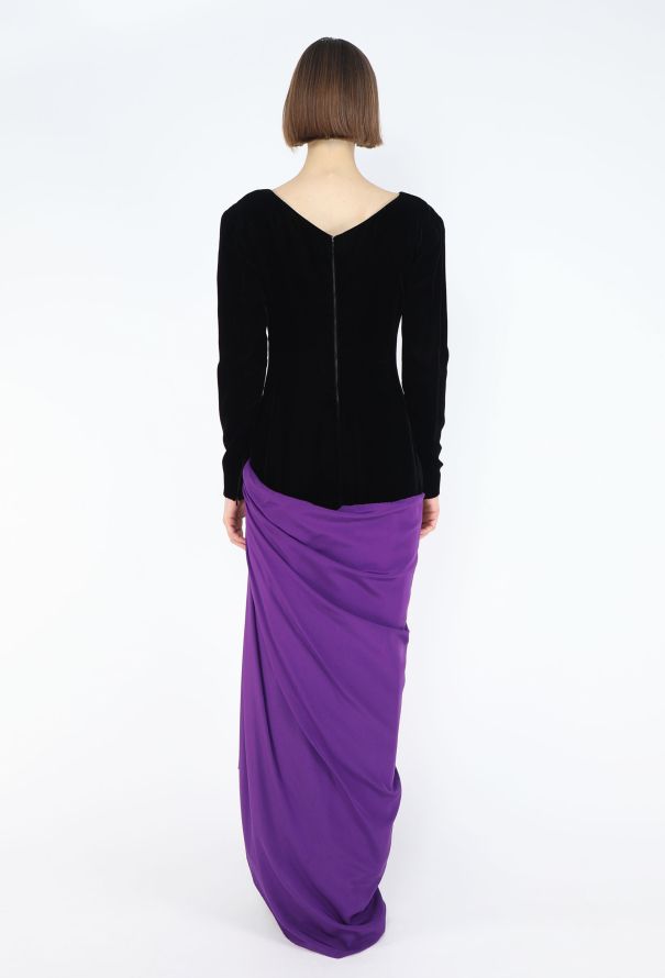 Dior Haute Couture F/W 1985 Velvet Draped Gown - 6