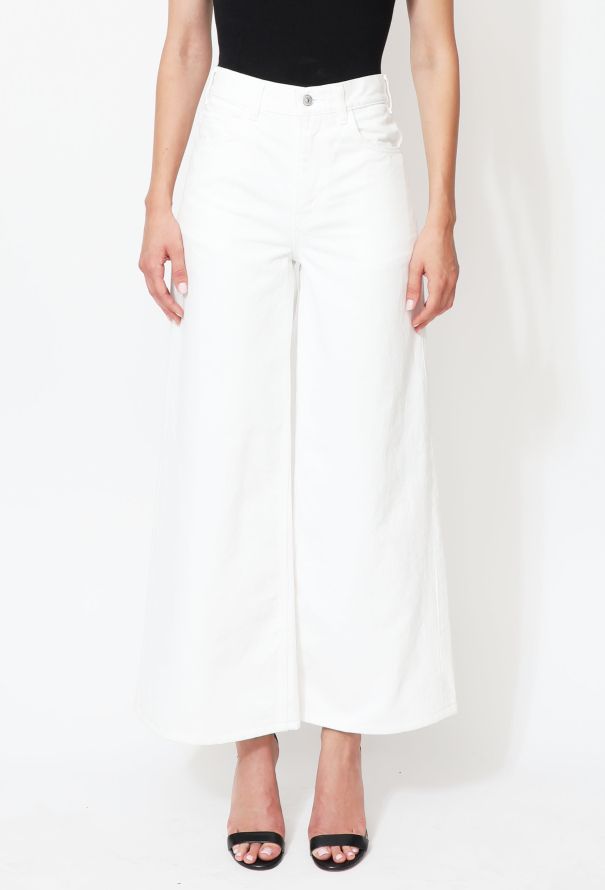 Louis Vuitton - Authenticated Jacket - Denim - Jeans White Plain for Women, Very Good Condition