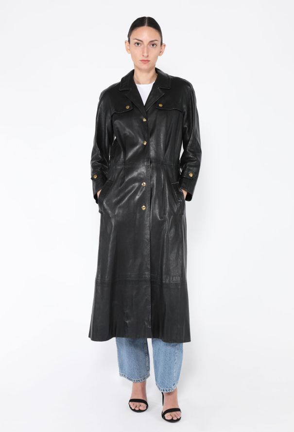 Hermès Vintage Leather Trench Coat - 4