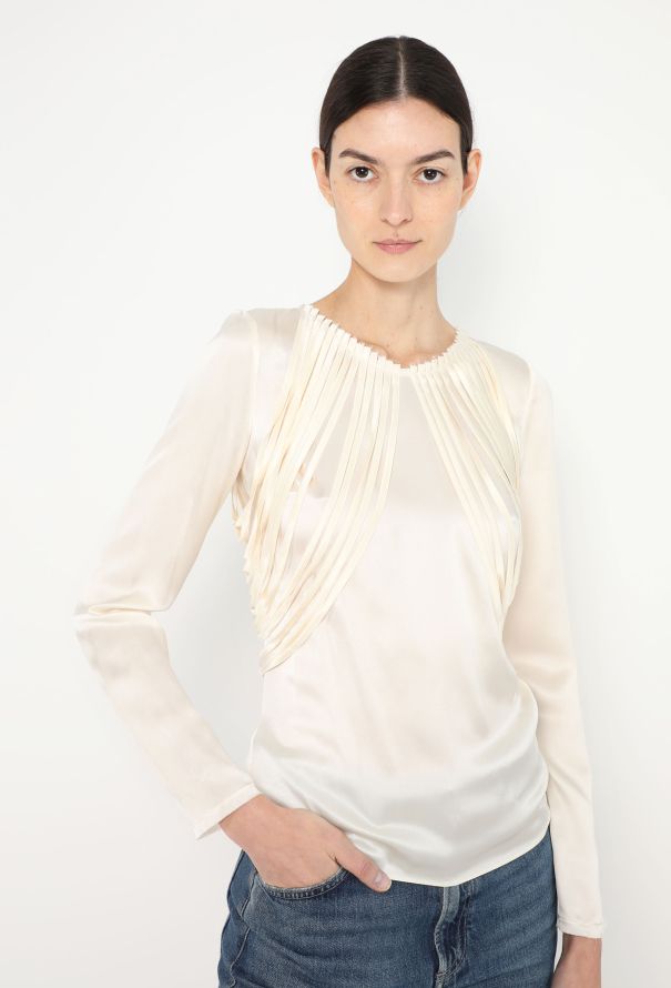 Chanel Resort 2012 Fringed Charmeuse Blouse - 1