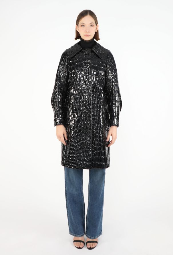 Miu Miu F/W 2015 Embossed Patent Coat - 3