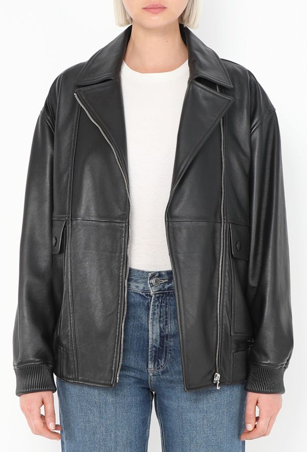 Yves Salomon Leather Bomber Jacket - 1