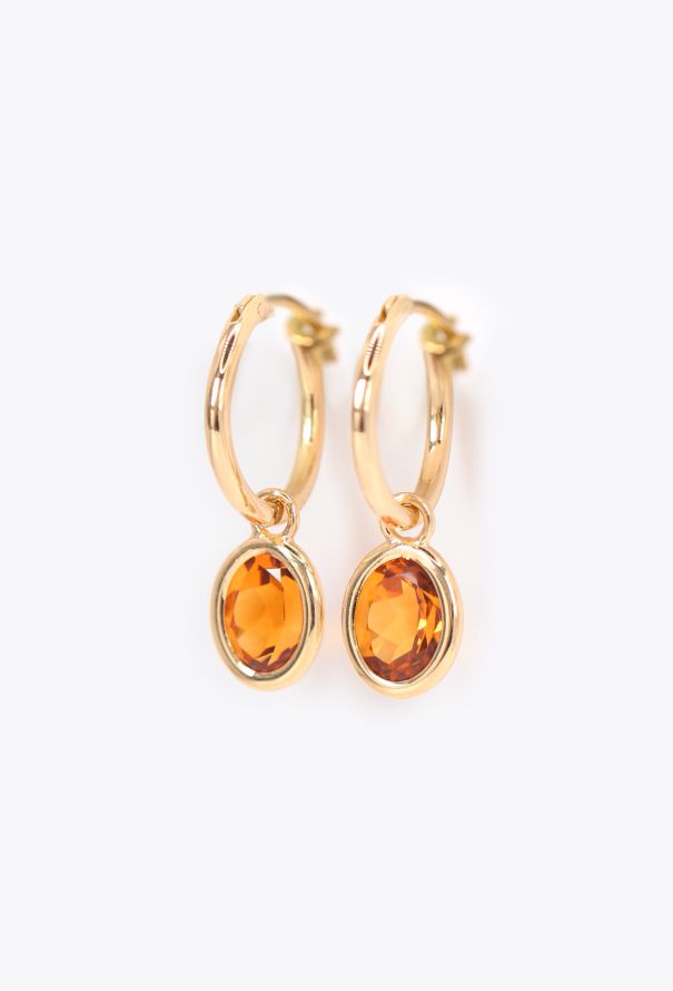 Modern Fine Jewelry 18k Yellow Gold & Madeira Citrine Earrings - 3