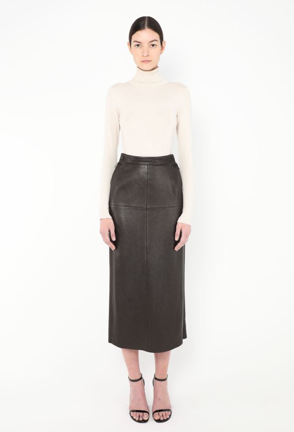 Hermès Margiela 1998 Stitched Leather Skirt - 1