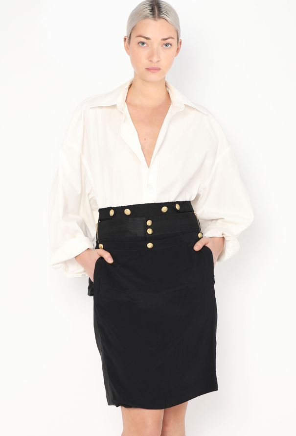 Balenciaga S/S 2005 Nautical Silk Skirt - 1