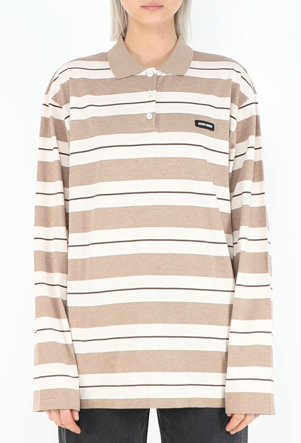 Miu Miu 2024 Striped Polo T-Shirt - 1