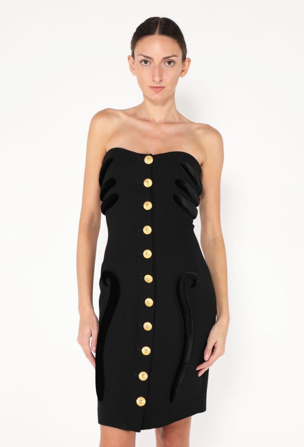 Schiaparelli S/S 2023 Velvet Trim Bustier Dress - 1