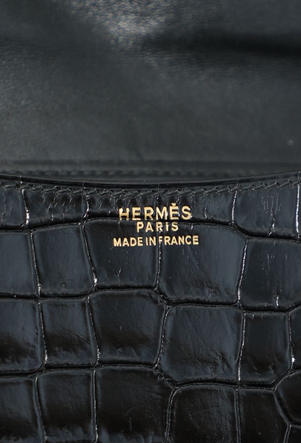 Hermès '80s Black Porosus Constance 22 - 12