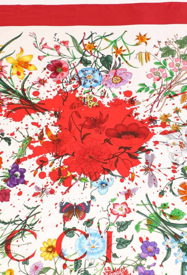 Gucci x CDG Flora Splatter Silk Scarf, 2015 - 3
