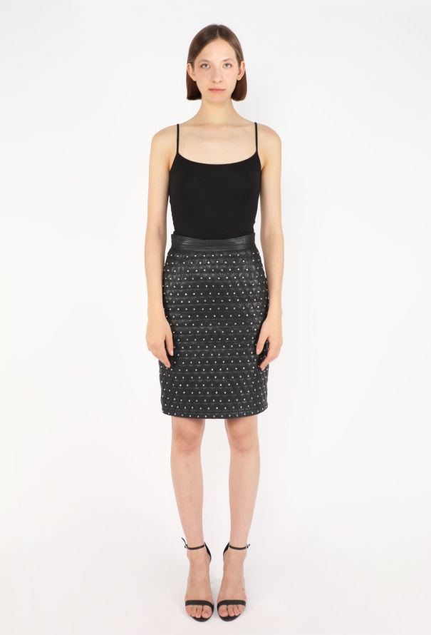 Gianni Versace Embellished Leather Skirt, F/W 1989 - 4