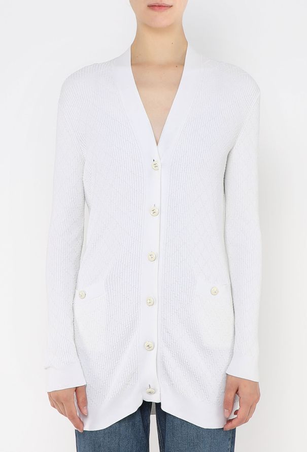 Chanel Ribbed 'CC' Cardigan - 4
