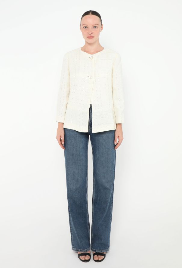 Chanel 2000 Sequin Tweed Jacket & Top - 5