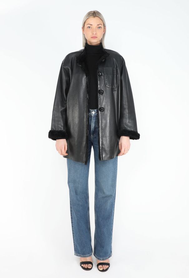 Saint Laurent '80s Shearling-Lined Leather Jacket - 2