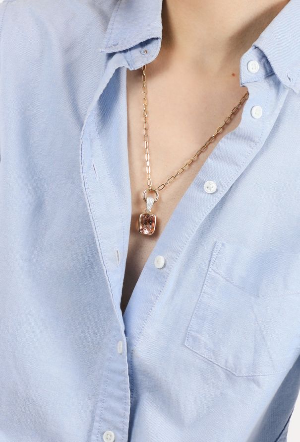 Modern Fine Jewelry FoundRae 18K Yellow Gold Chain and Morganite Charm - 4