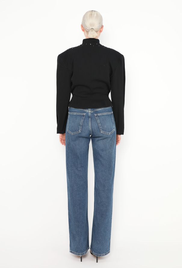 Thierry Mugler 1985 Strass Appliqué Peplum Jacket - 5