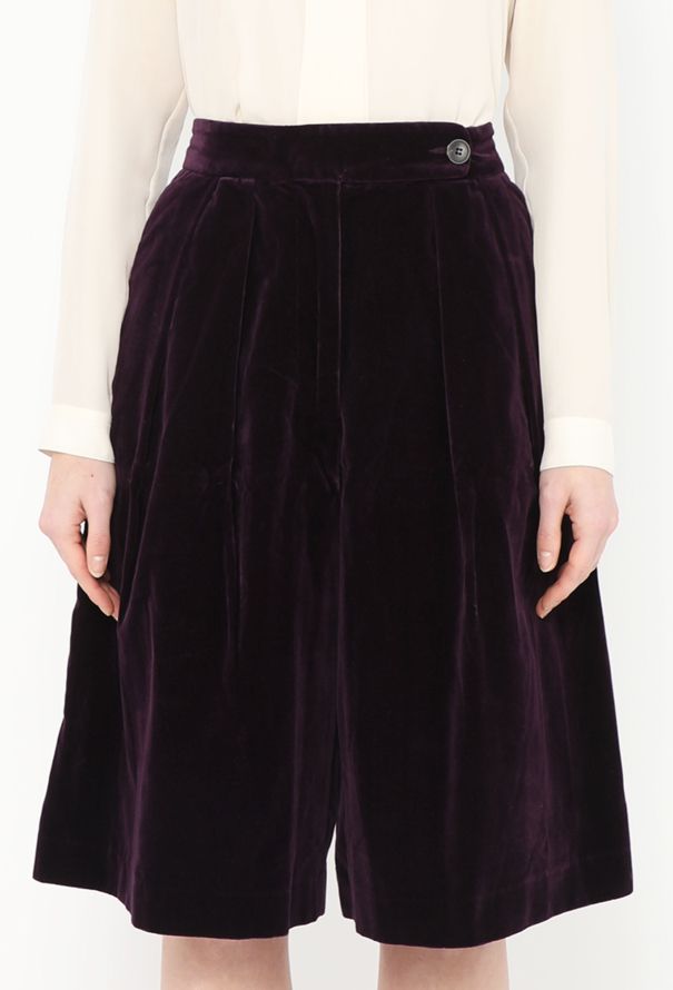 Dries Van Noten 2016 Velvet Pleated Shorts - 2 Dries Van Noten 2016 Velvet Pleated Shorts - 2