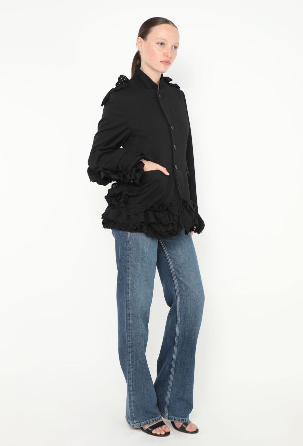 Comme des Garçons F/W 2000 Embroidered Ruffled Blazer - 4 Comme des Garçons F/W 2000 Embroidered Ruffled Blazer - 4