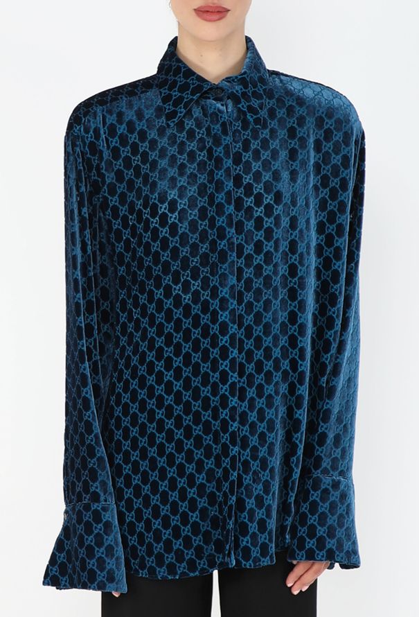 Gucci F/W 1997 Velvet Monogram Shirt - 3