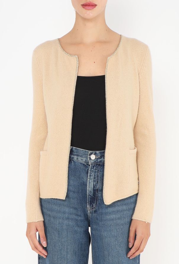 Chanel Cashmere Lamé Trim cardigan - 1