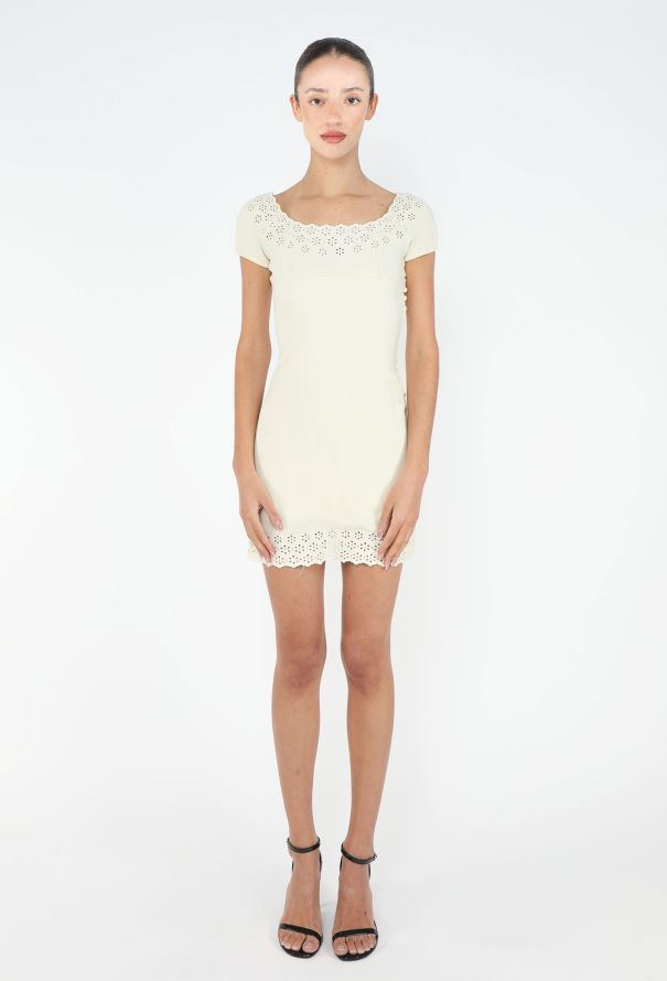 Dior Broderie Anglaise Silk Dress, 1990s - 2