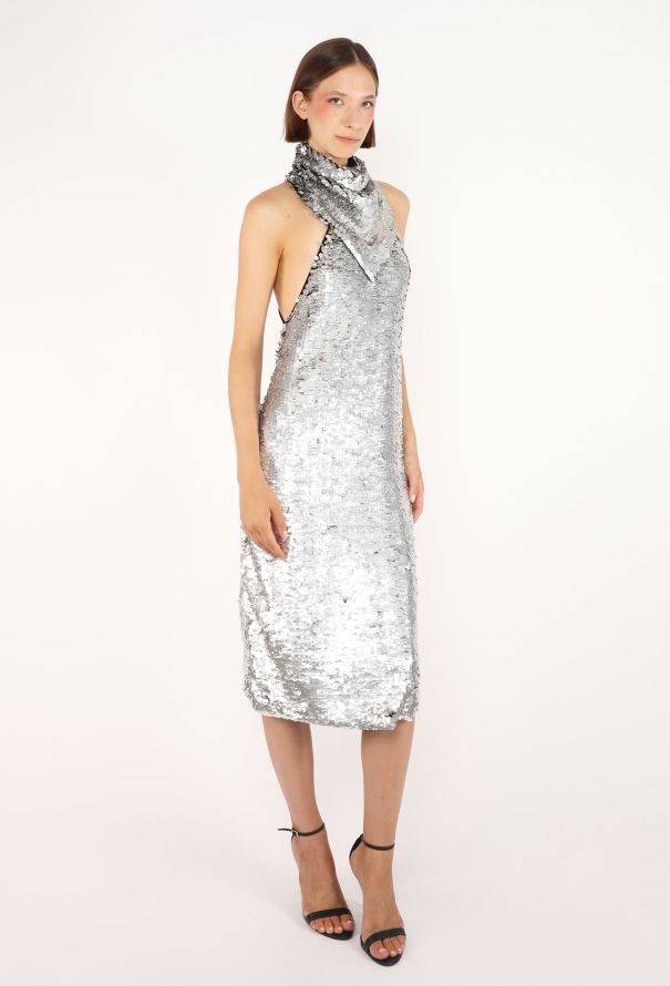 Bottega Veneta Sequin Open-Back Dress, Resort 2021 - 4