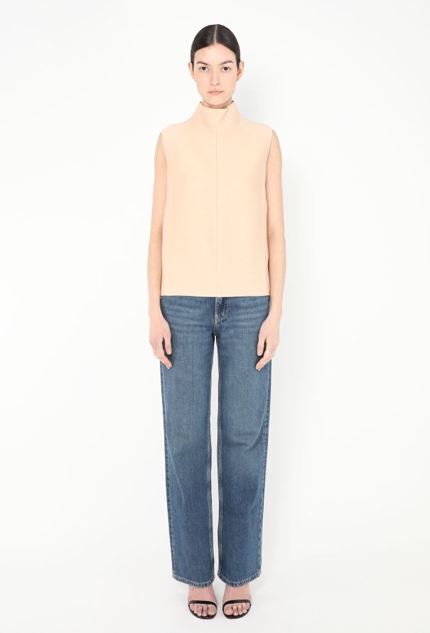 Céline Silk Piqué Mock-Neck Top - 2 Céline Silk Piqué Mock-Neck Top - 2