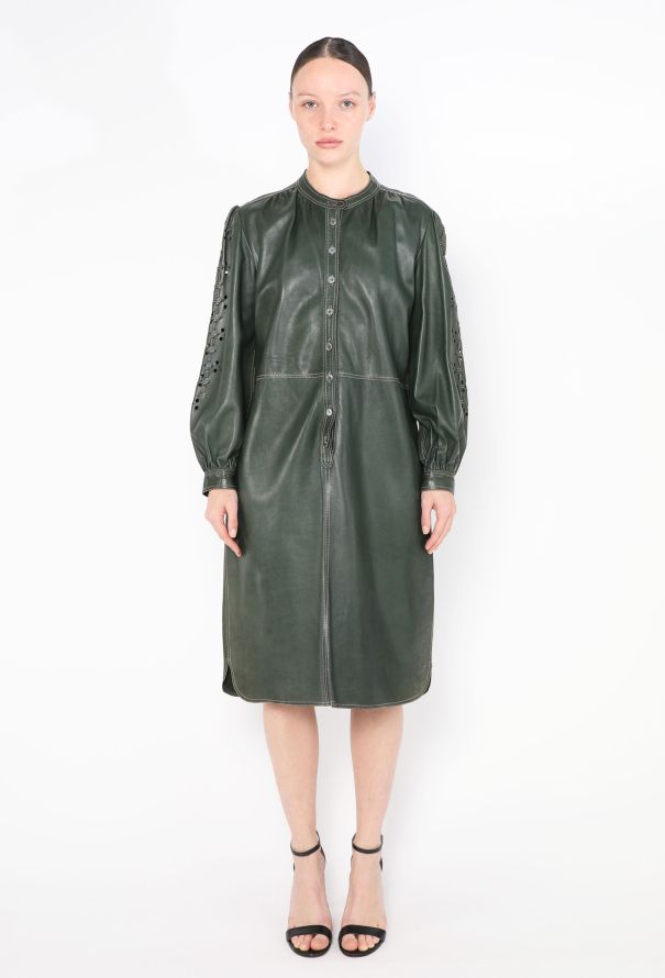 Jean Muir Belted Leather Dress, 1970s - 2