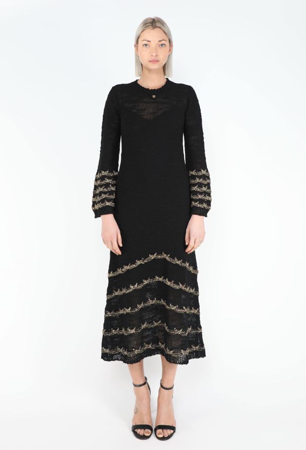 Chanel Pre-Fall 2025 Paris-Hangzhou Lamé Crochet Dress - 1