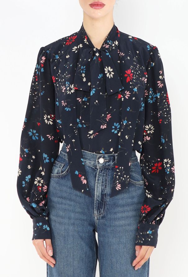 Balenciaga F/W 2017 Floral Lavallière Blouse - 5