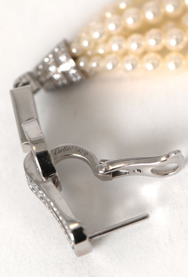 Cartier Agrafe Diamond and Pearl Earrings - 7