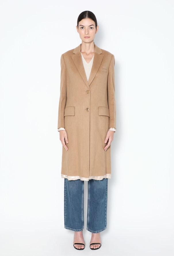 Miu Miu S/S 2022 Camel Logo Coat - 6
