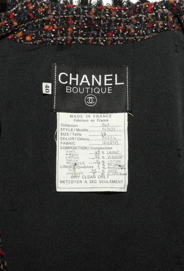 Chanel 1994 Tweed Frayed Trim Jacket - 5