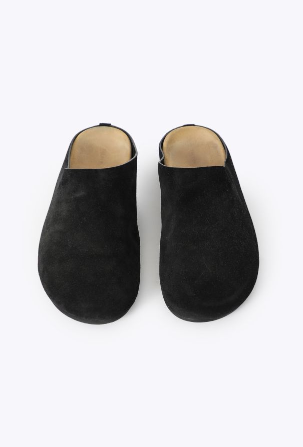 The Row Black Suede Hugo Mules - 3