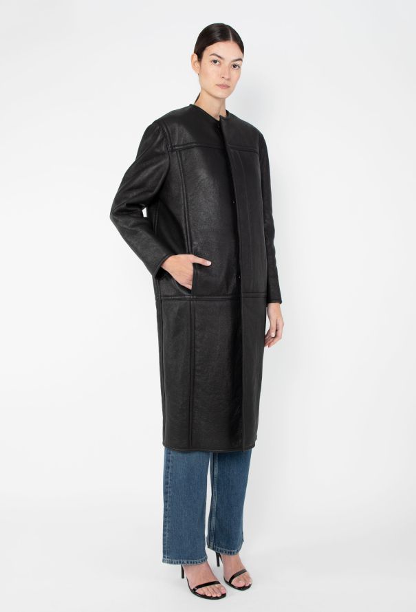 Céline 2021 Leather Shearling-Lined Coat - 5 Céline 2021 Leather Shearling-Lined Coat - 5