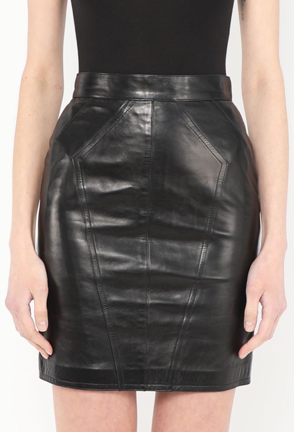 Alaïa Early '80s Stitched Leather Skirt - 1