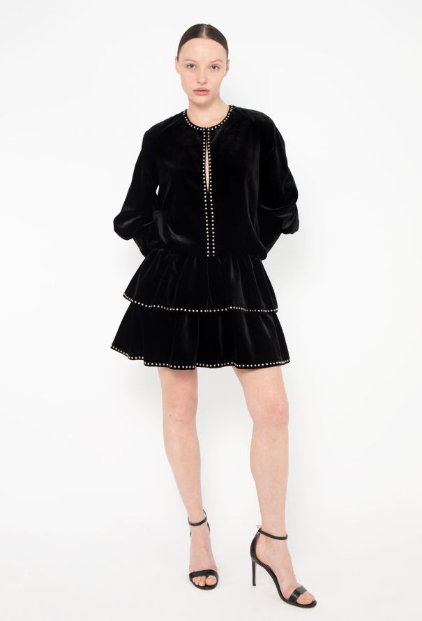 Saint Laurent 2018 Studded Velvet Dress - 2 Saint Laurent 2018 Studded Velvet Dress - 2
