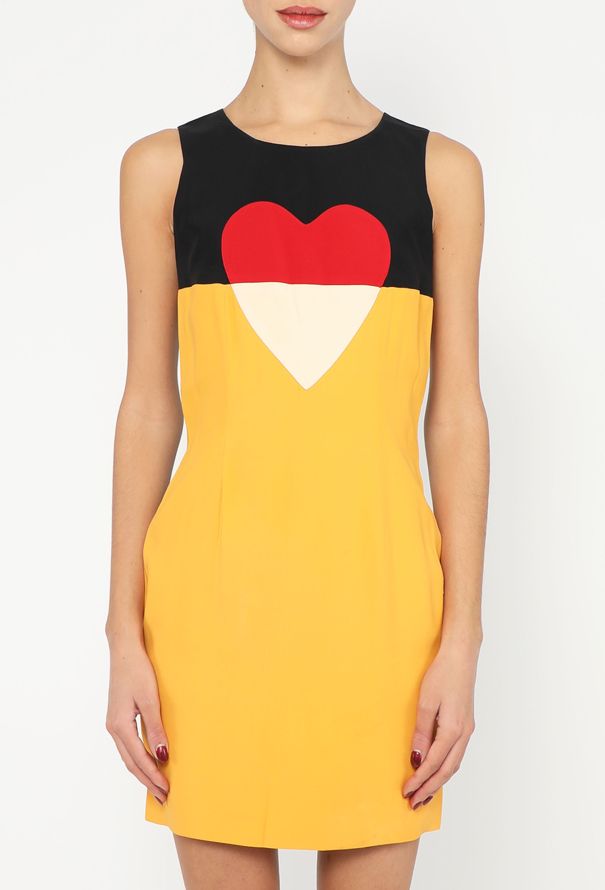 Moschino 1992 Colorblock Heart Dress | Authentic & Vintage