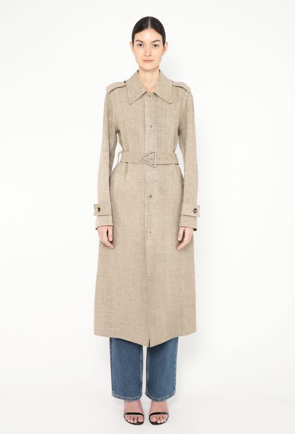 Bottega Veneta Pre-Fall 2019 Belted Linen Trench - 1