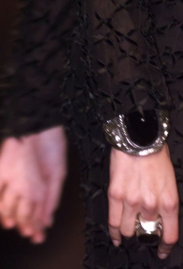 Tom Ford Rare F/W 2002 Engraved Velvet Cuff - 3