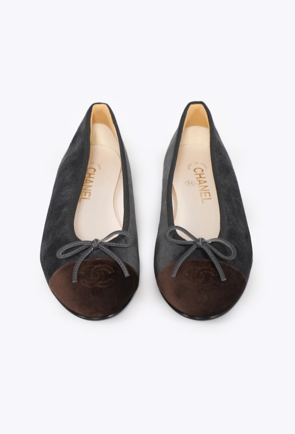 Chanel Velvet Cap-Toe Ballerinas, Pre-Fall 2024 - 2